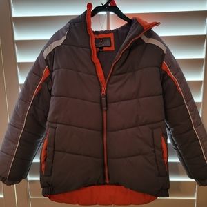 Boys dark gray and orange jacket. Size 8
